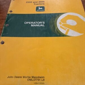 John Deere 2355 and 2555 tractors operator’s manual